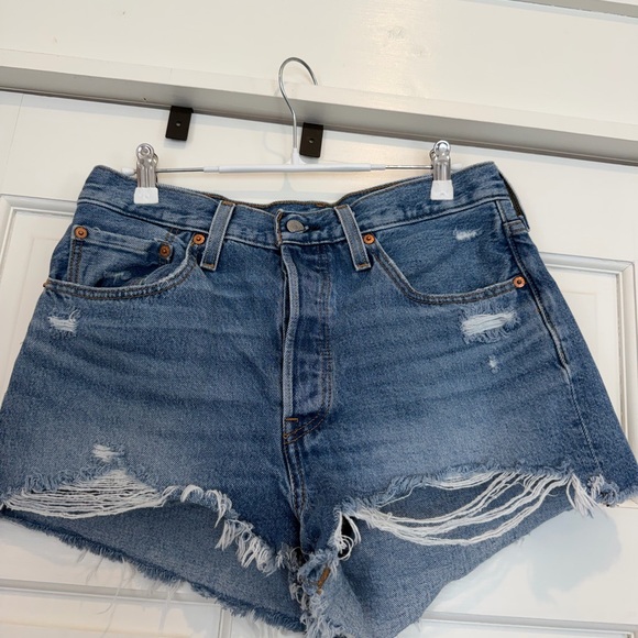 Levi's Pants - Levi's Distressed Blue Denim Cutoff Shorts